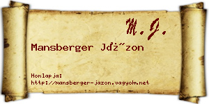 Mansberger Jázon névjegykártya